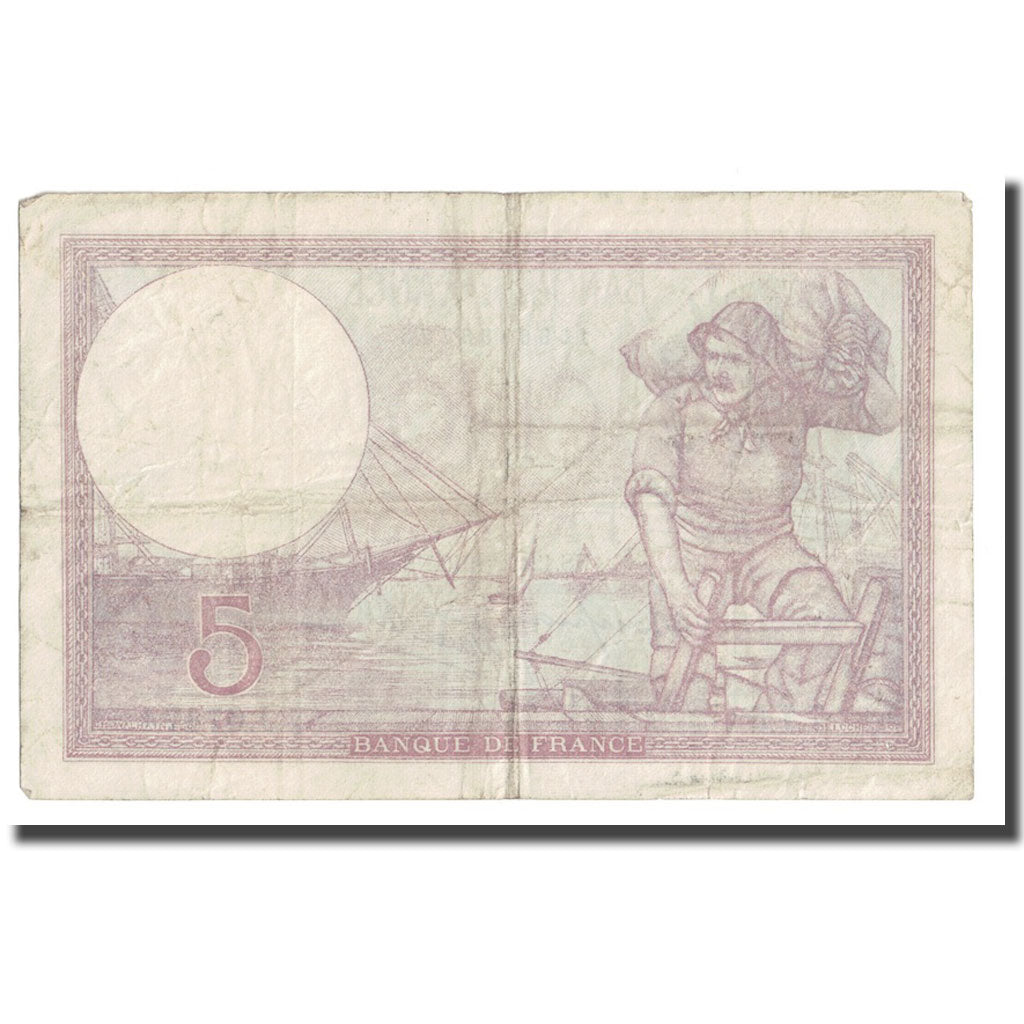 França, 5 Francs, Violet, 1940, 1940-12-12, VF(30-35), Fayette:4.17, KM:83