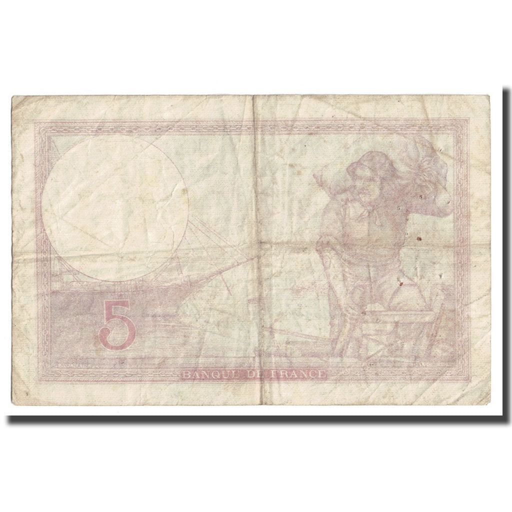 Francia, 5 Francs, Violet, 1939, 1939-09-28, MB, Fayette:4.10, KM:83