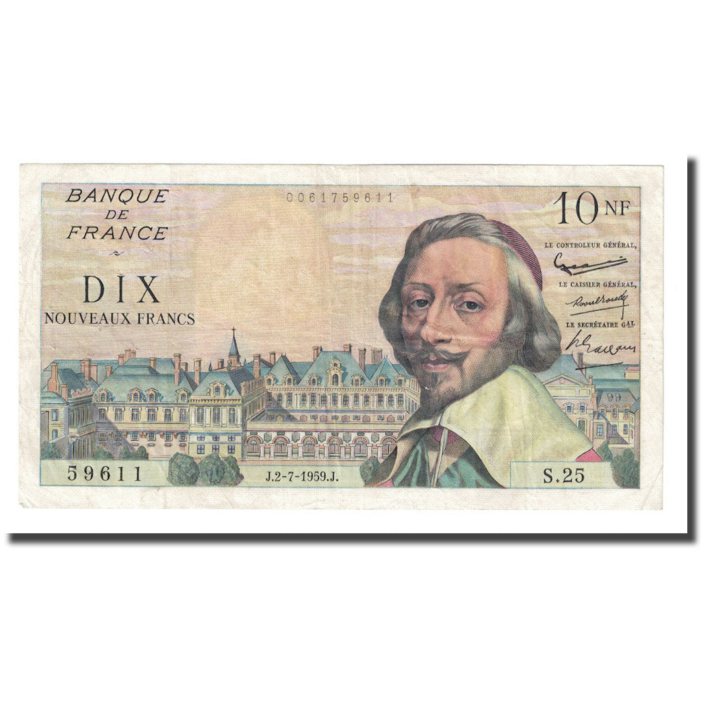 Frankrijk, 10 Nouveaux Francs, Richelieu, 1959, 1959-07-02, SUP, Fayette:57.2
