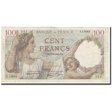 France, 100 Francs, Sully, 1940, 1940-08-08, AU(50-53), Fayette:26.35, KM:94