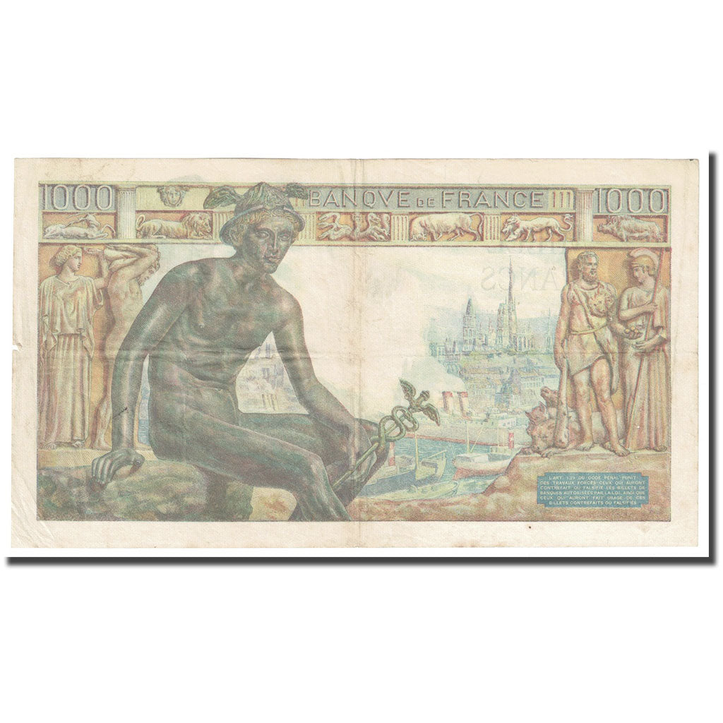 France, 1000 Francs, Déesse Déméter, 1942, 1942-06-20, EF(40-45)
