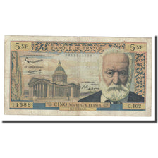 França, 5 Nouveaux Francs, Victor Hugo, 1963, 1963-02-07, VF(20-25)