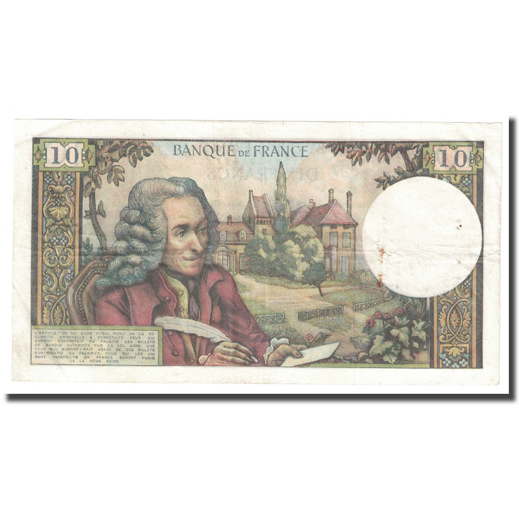Francia, 10 Francs, Voltaire, 1968, 1968-09-05, BB, Fayette:62.34, KM:147c