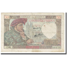 France, 50 Francs, Jacques Coeur, 1941, 1941-05-15, VF(20-25), Fayette:19.11