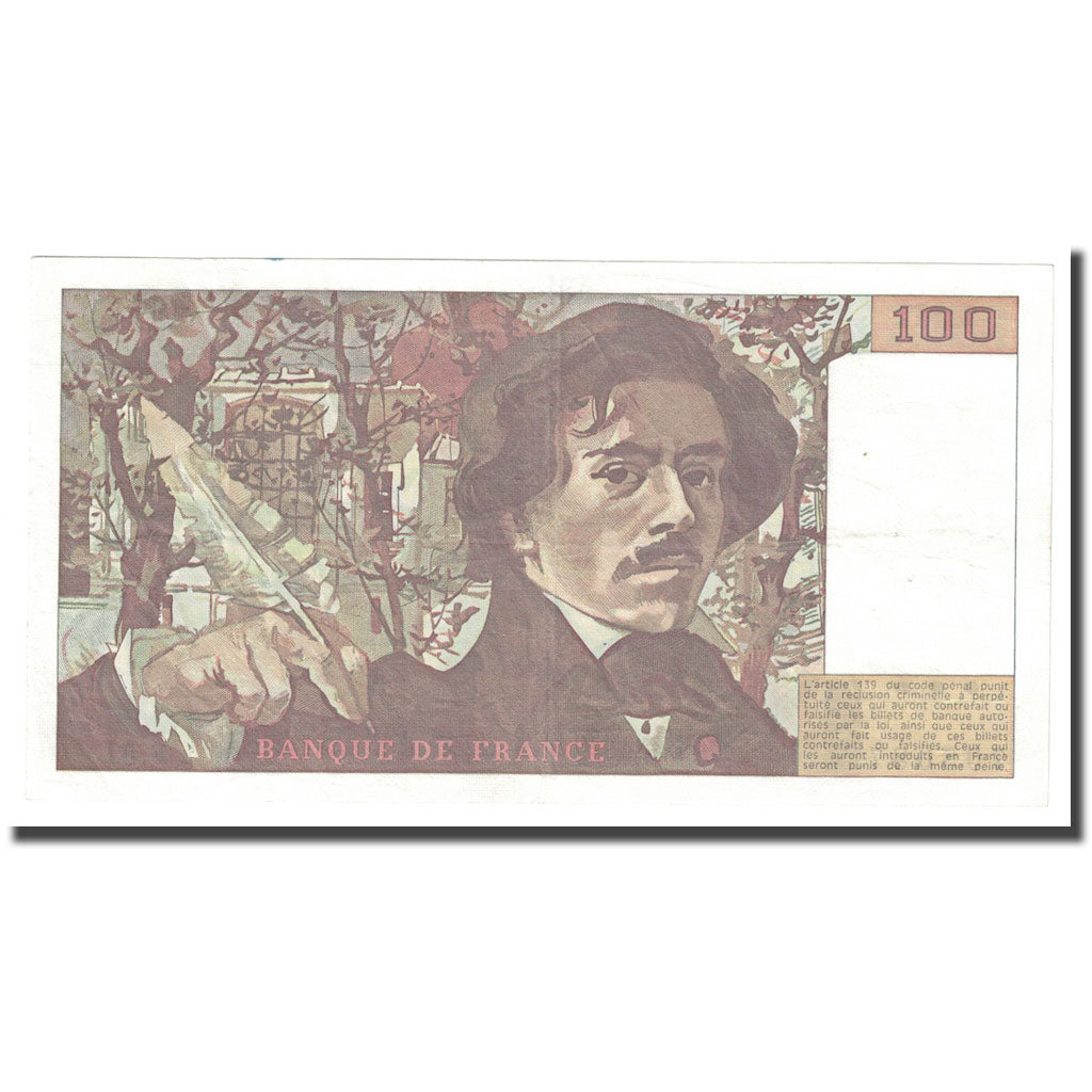 Francja, 100 Francs, Delacroix, 1982, AU(55-58), Fayette:69.6, KM:154b