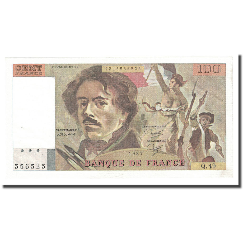 Frankreich, 100 Francs, Delacroix, 1981, UNZ-, Fayette:69.5, KM:154b
