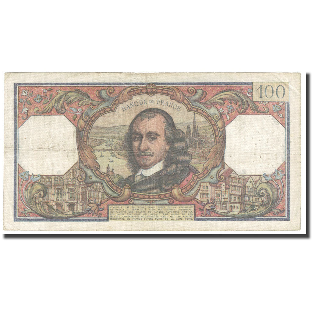 França, 100 Francs, Corneille, 1965, 1965-04-01, EF(40-45), Fayette:65.07