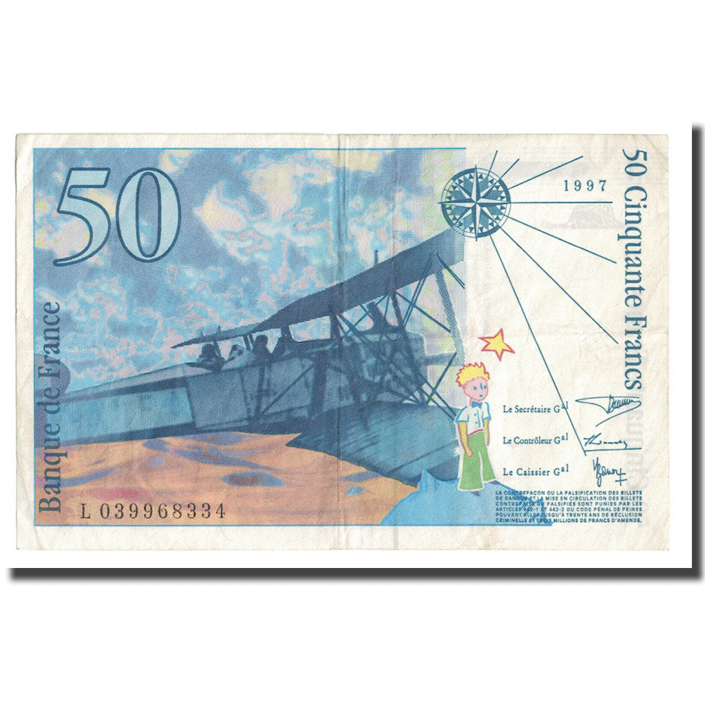Frankreich, 50 Francs, St Exupéry, 1997, SS+, Fayette:73.4, KM:157Ad