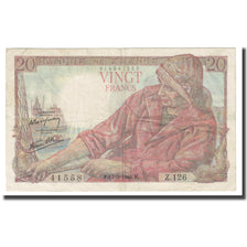 France, 20 Francs, Pêcheur, 1944, 1944-05-17, TTB, Fayette:13.09, KM:100a