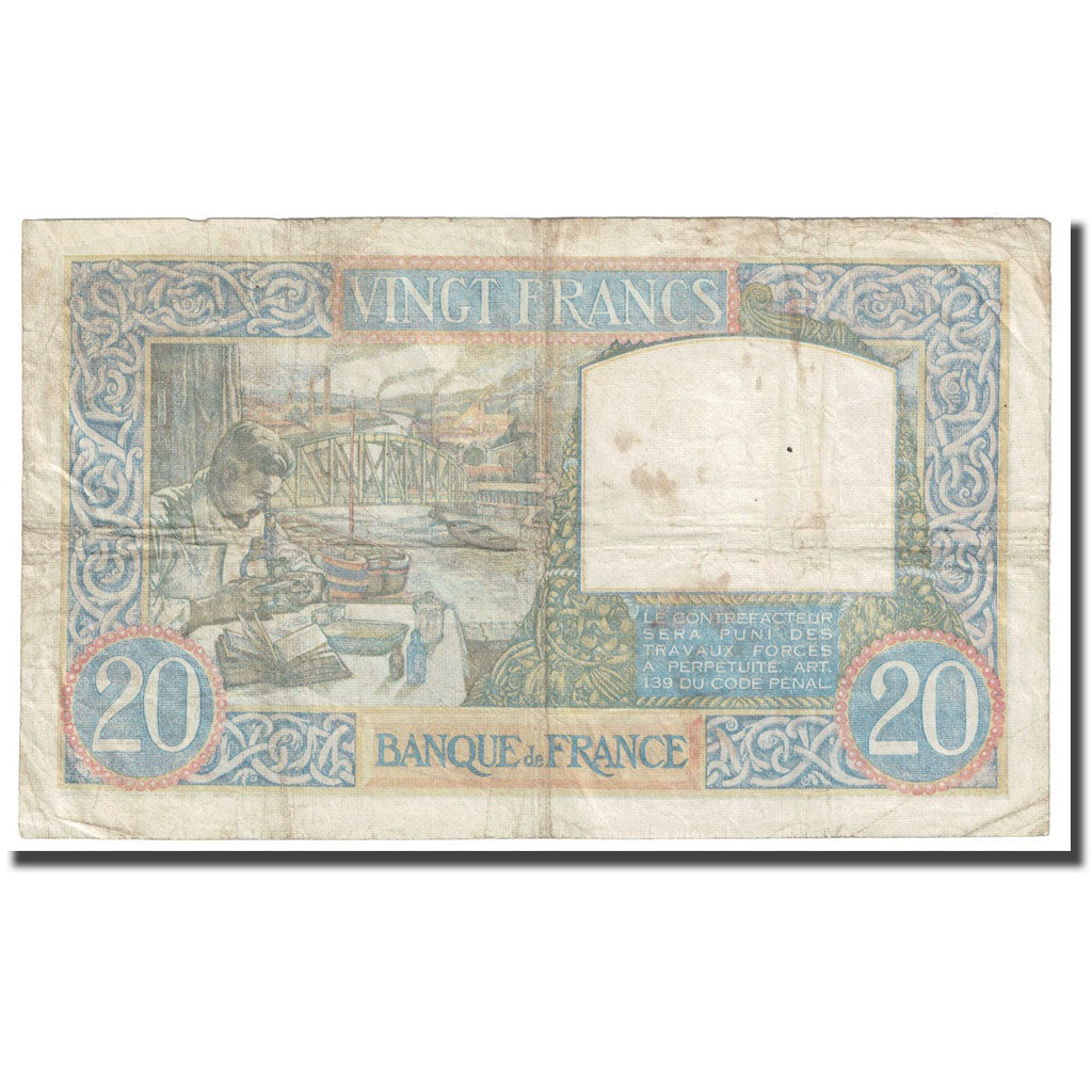 Frankreich, 20 Francs, Science et Travail, 1940, 1940-08-22, S, Fayette:12.06