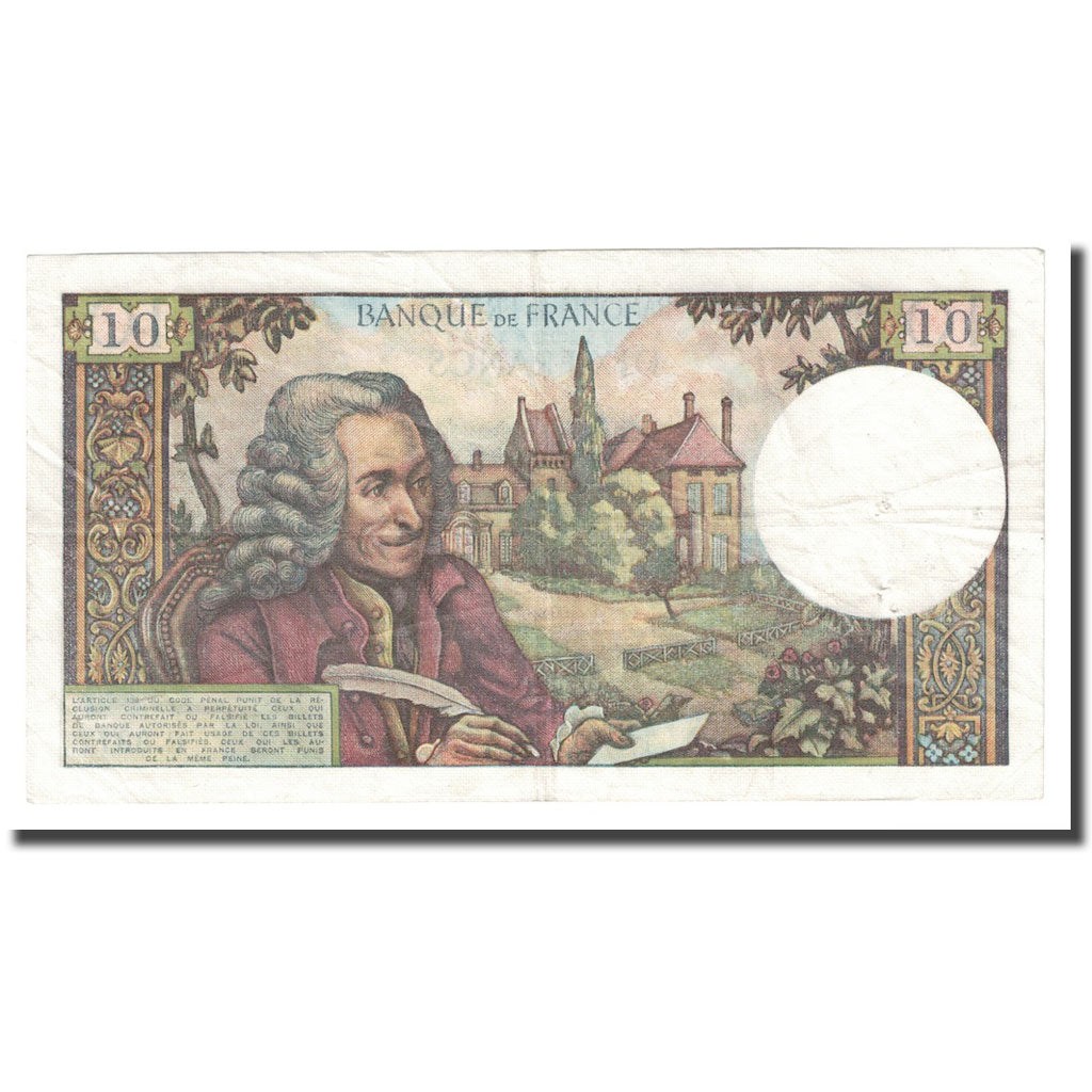 Frankreich, 10 Francs, Voltaire, 1967, 1967-07-06, VZ, Fayette:62.27, KM:147c