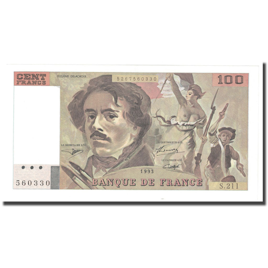 Frankreich, 100 Francs, Delacroix, 1993, UNZ-, Fayette:69bis.7, KM:154g