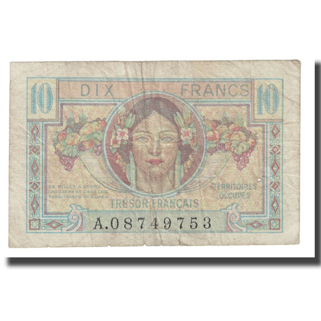 Francia, 10 Francs, 1947 French Treasury, 1947, MB+, Fayette:VF30.1, KM:M7a