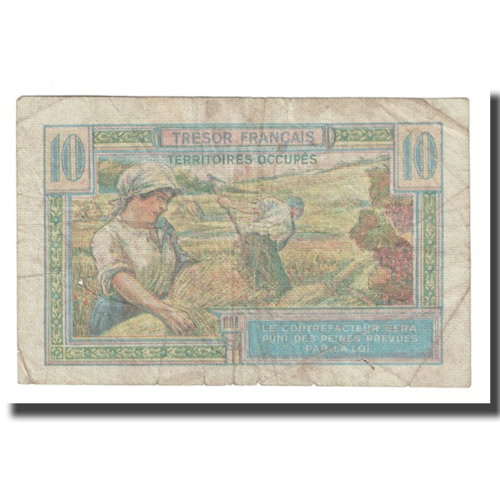 Francia, 10 Francs, 1947 French Treasury, 1947, MB+, Fayette:VF30.1, KM:M7a