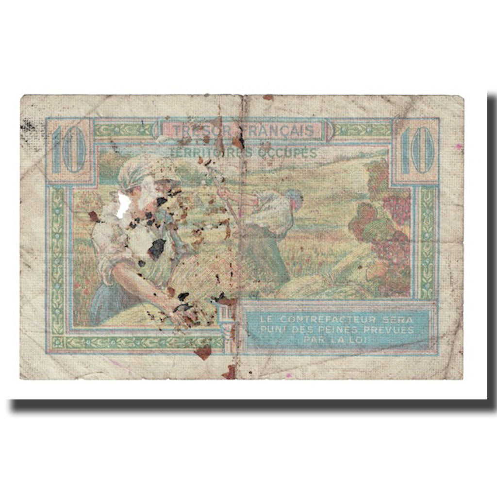 Francia, 10 Francs, 1947 French Treasury, 1947, B+, Fayette:VF30.1, KM:M7a