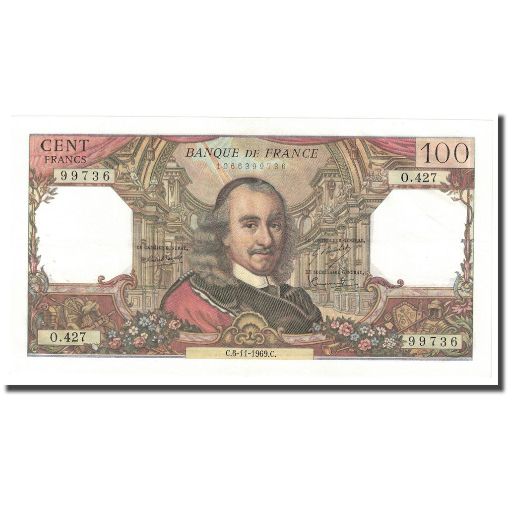 Francia, 100 Francs, Corneille, 1969, 1969-11-06, SPL, Fayette:65.28, KM:149c