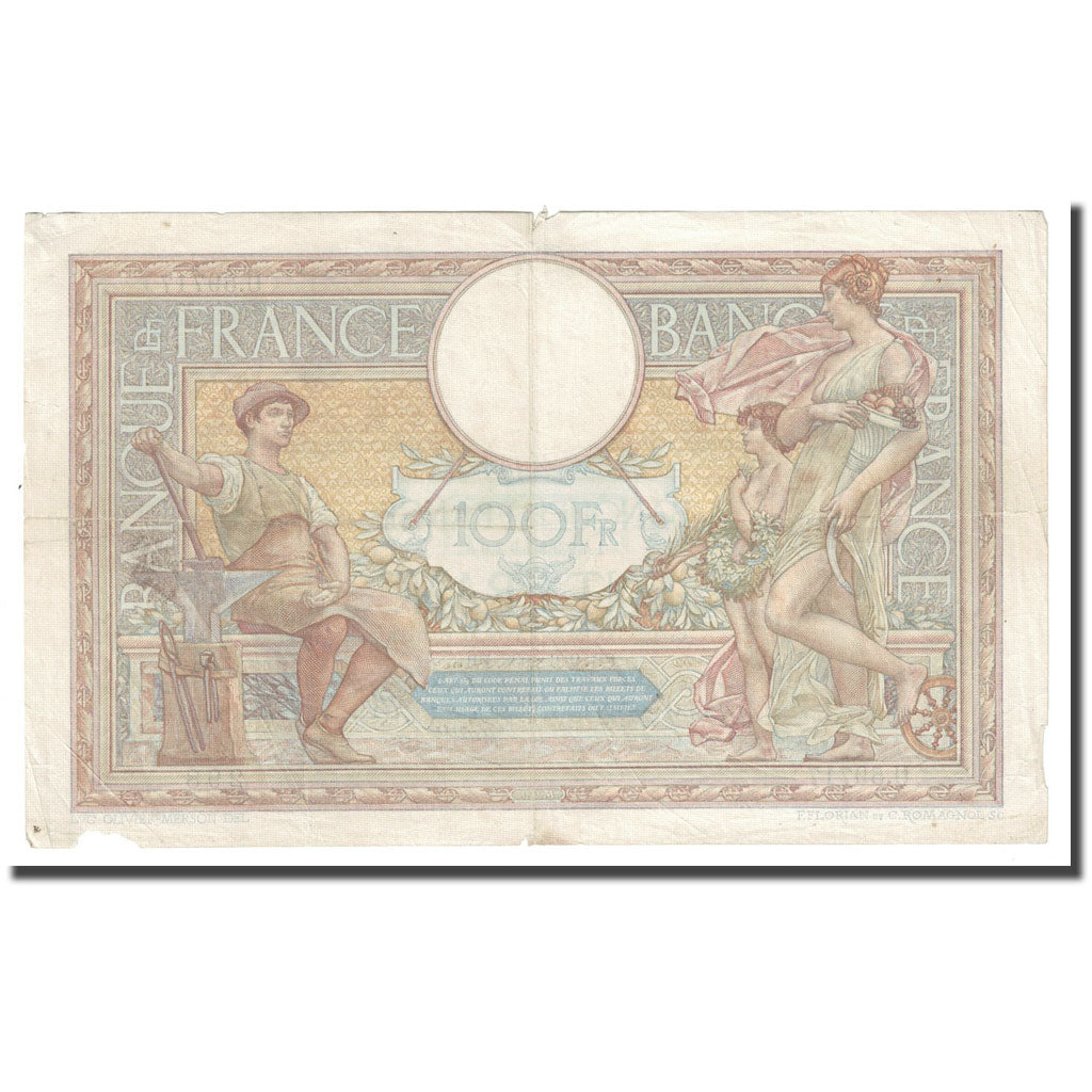 France, 100 Francs, Luc Olivier Merson, 1938, 1938-06-09, VF(20-25)