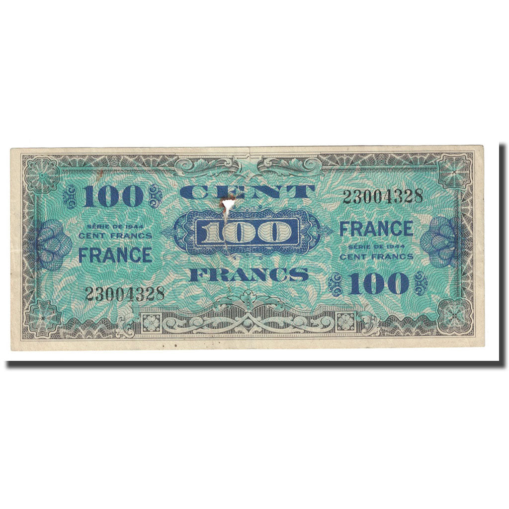 France, 100 Francs, Drapeau/France, 1945, TTB