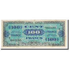 Francia, 100 Francs, Flag/France, 1945, MBC+, Fayette:VF25.3, KM:123c
