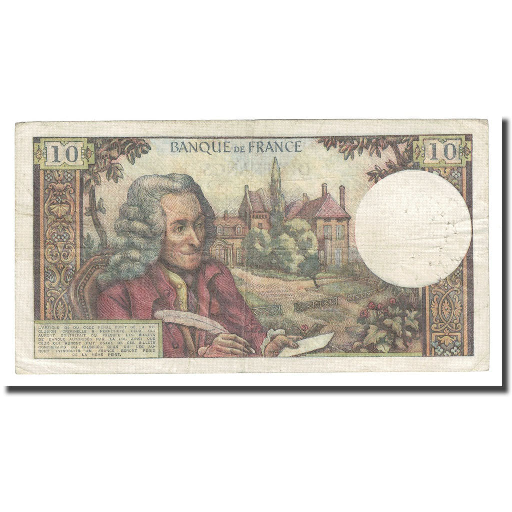Frankreich, 10 Francs, Voltaire, 1970, 1970-07-02, SS+, Fayette:62.45, KM:147c