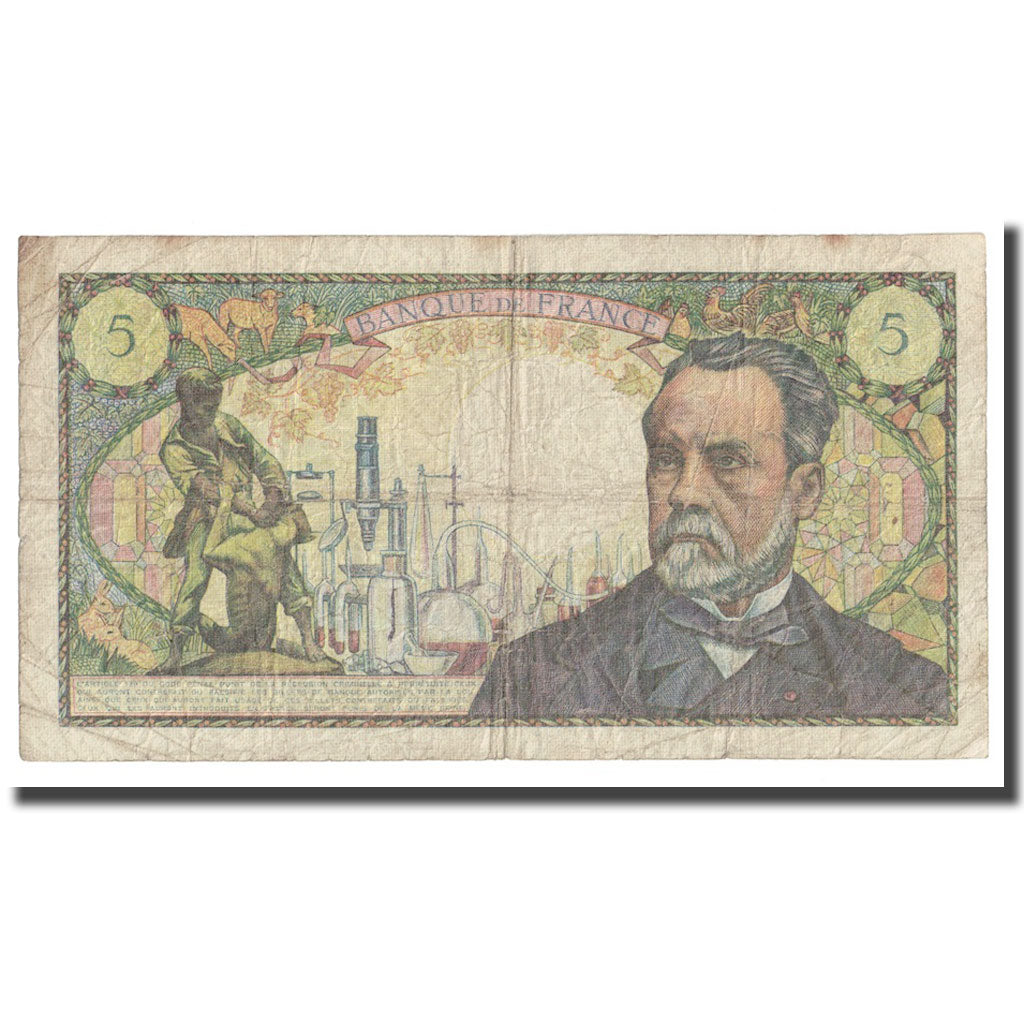 France, 5 Francs, Pasteur, 1966, 1966-11-04, B, Fayette:61.4, KM:146a