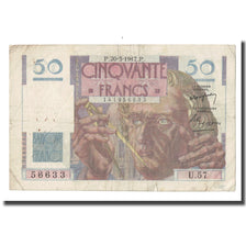 França, 50 Francs, Le Verrier, 1947, 1947-03-20, VF(20-25), Fayette:20.7