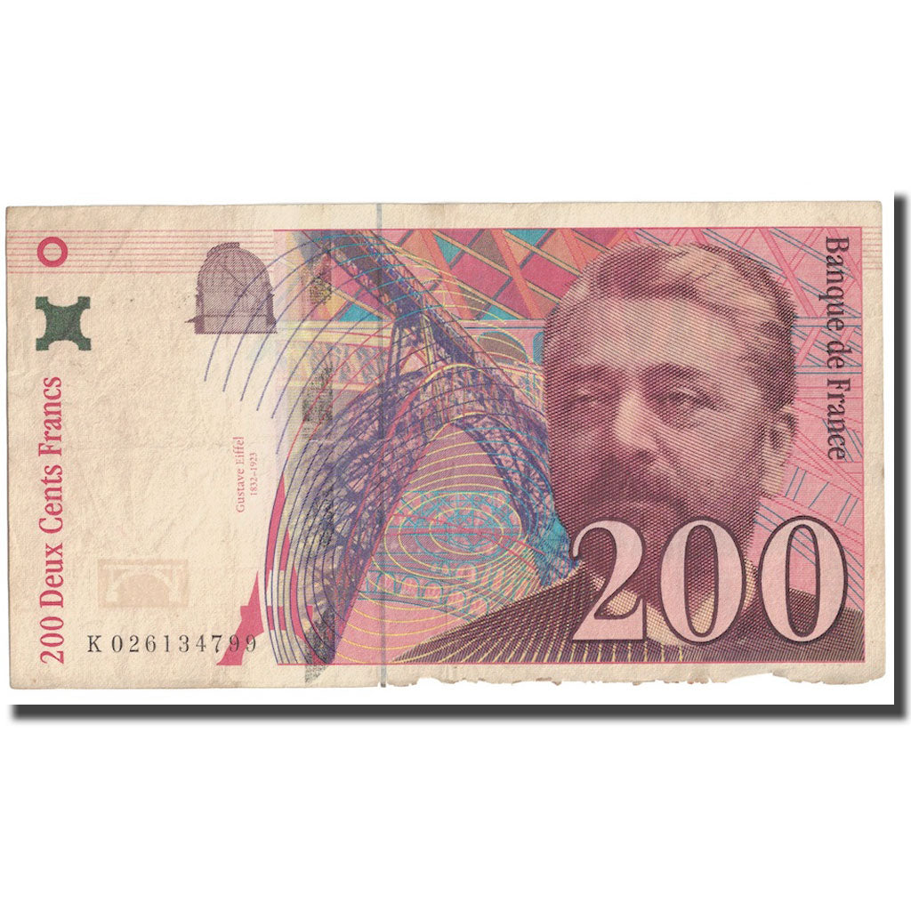 Francia, 200 Francs, Eiffel, 1996, MB, Fayette:75.2, KM:159a