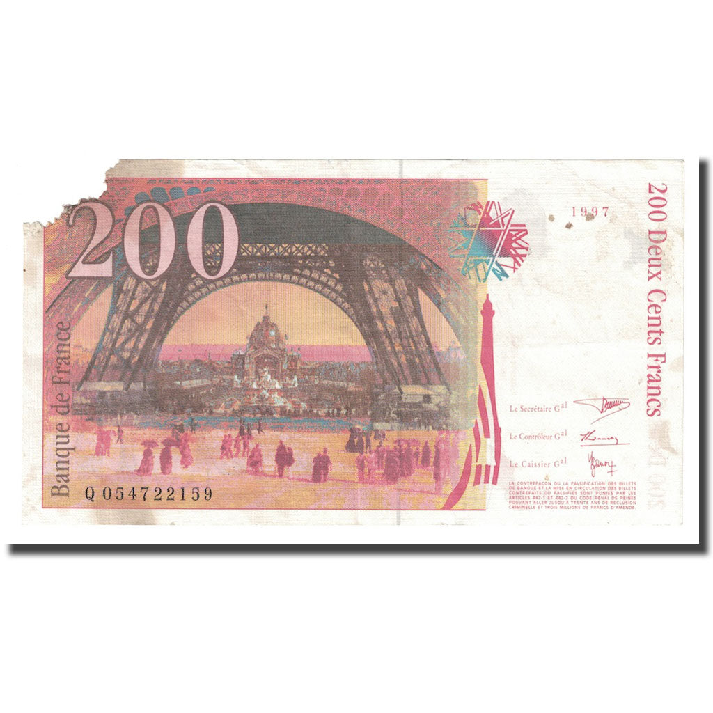 Frankrijk, 200 Francs, Eiffel, 1996, B, Fayette:75.4b), KM:159b