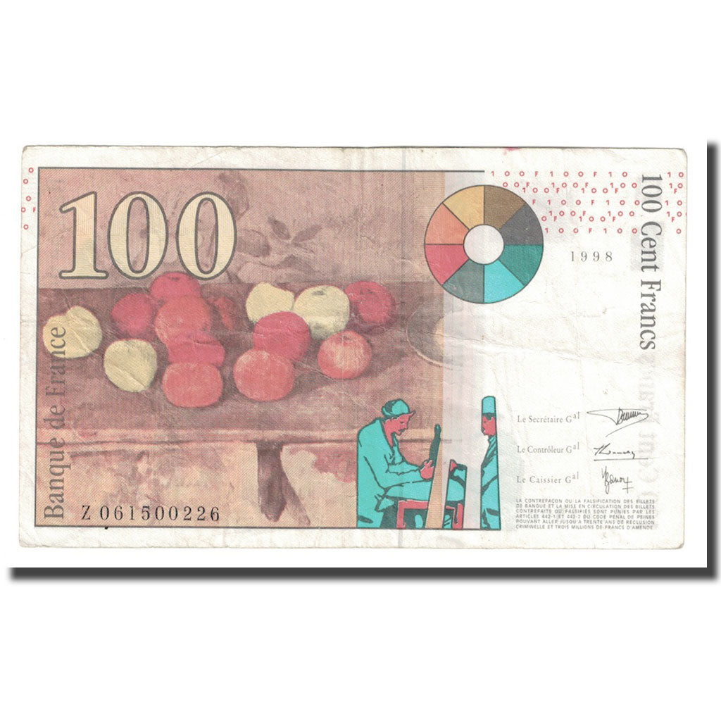 Francia, 100 Francs, Cézanne, 1998, BB, Fayette:74.2, KM:158a