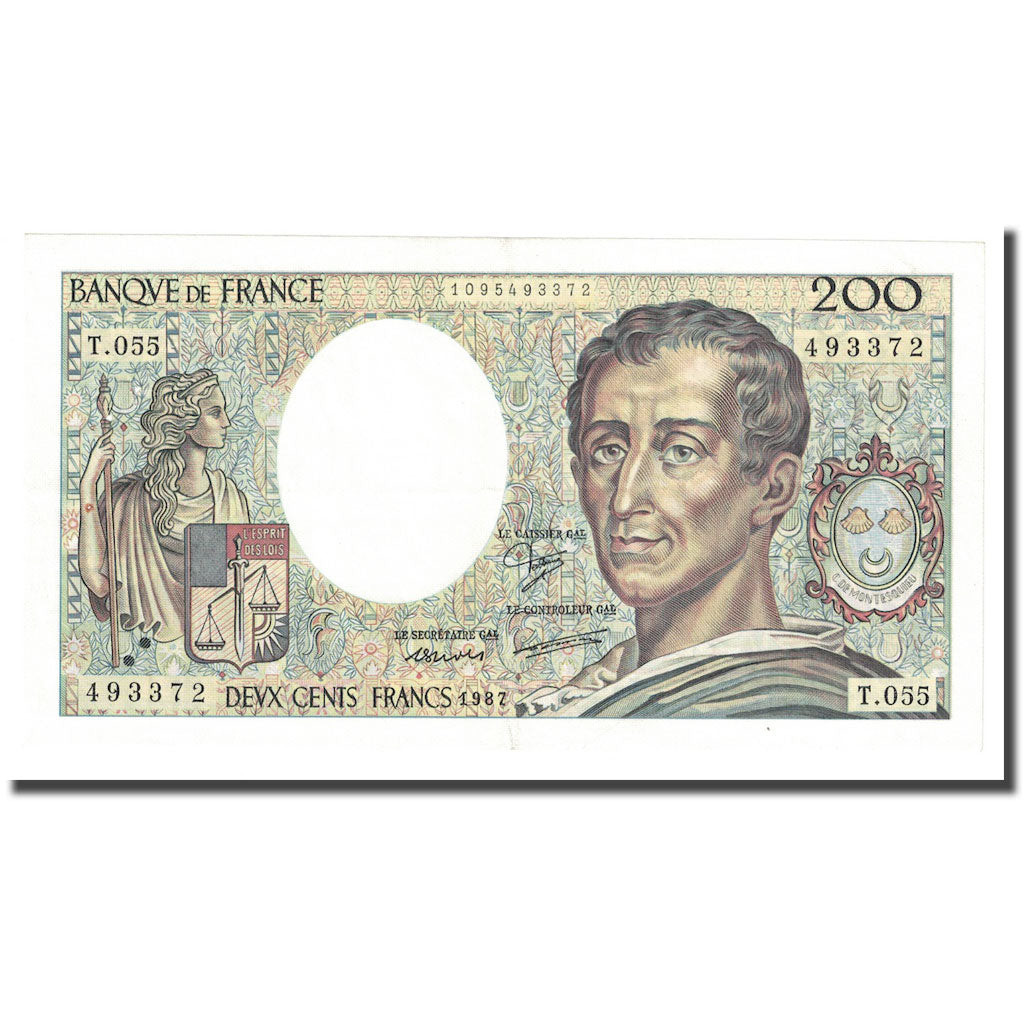 France, 200 Francs, Montesquieu, 1987, UNC(60-62), Fayette:70.7, KM:155b