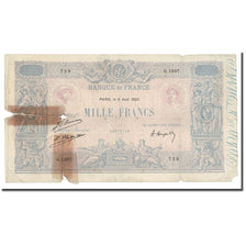 Francia, 1000 Francs, Bleu et Rose, 1925, 1925-08-06, D+, Fayette:36.41, KM:67j
