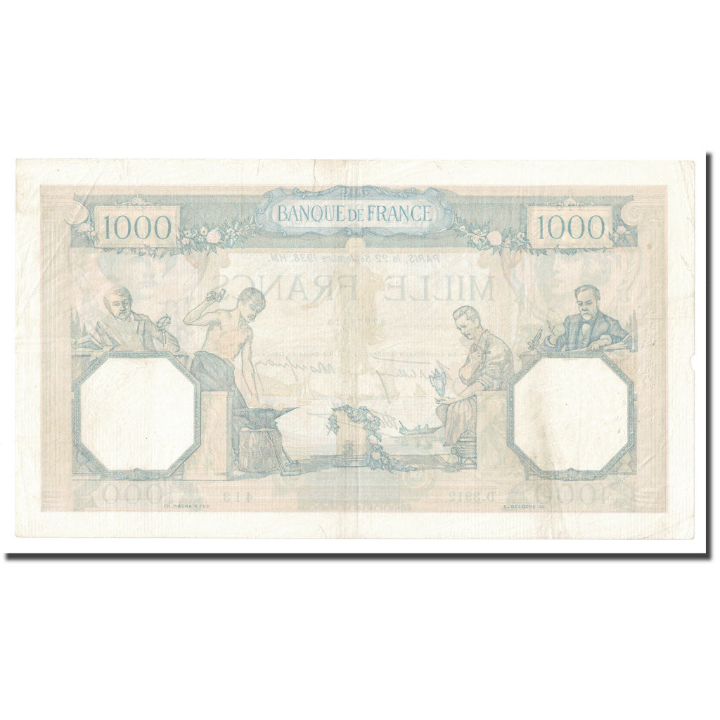 Francja, 1000 Francs, Cérès et Mercure, 1938, 1938-09-22, AU(55-58)