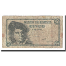 Banknote, Spain, 5 Pesetas, 1948, 1948-03-05, KM:136a, VF(20-25)
