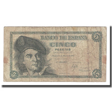 Banknot, Hiszpania, 5 Pesetas, 1948, 1948-03-05, KM:136a, VF(20-25)