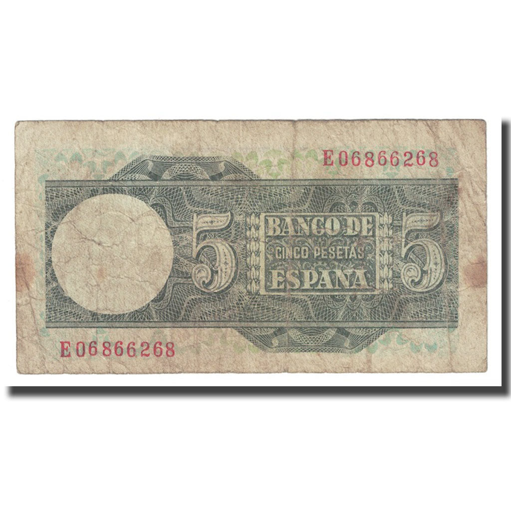 Banknote, Spain, 5 Pesetas, 1948, 1948-03-05, KM:136a, VF(20-25)