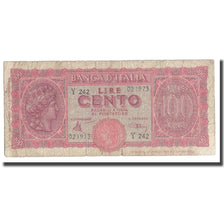 Banknote, Italy, 100 Lire, 1944, 1944-12-10, KM:75a, VF(20-25)