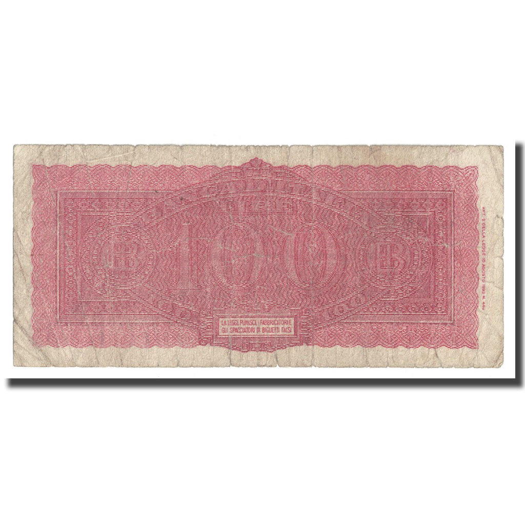 Banknote, Italy, 100 Lire, 1944, 1944-12-10, KM:75a, VF(20-25)