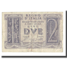 Banknote, Italy, 2 Lire, 1939, 1939-11-14, KM:27, VF(20-25)
