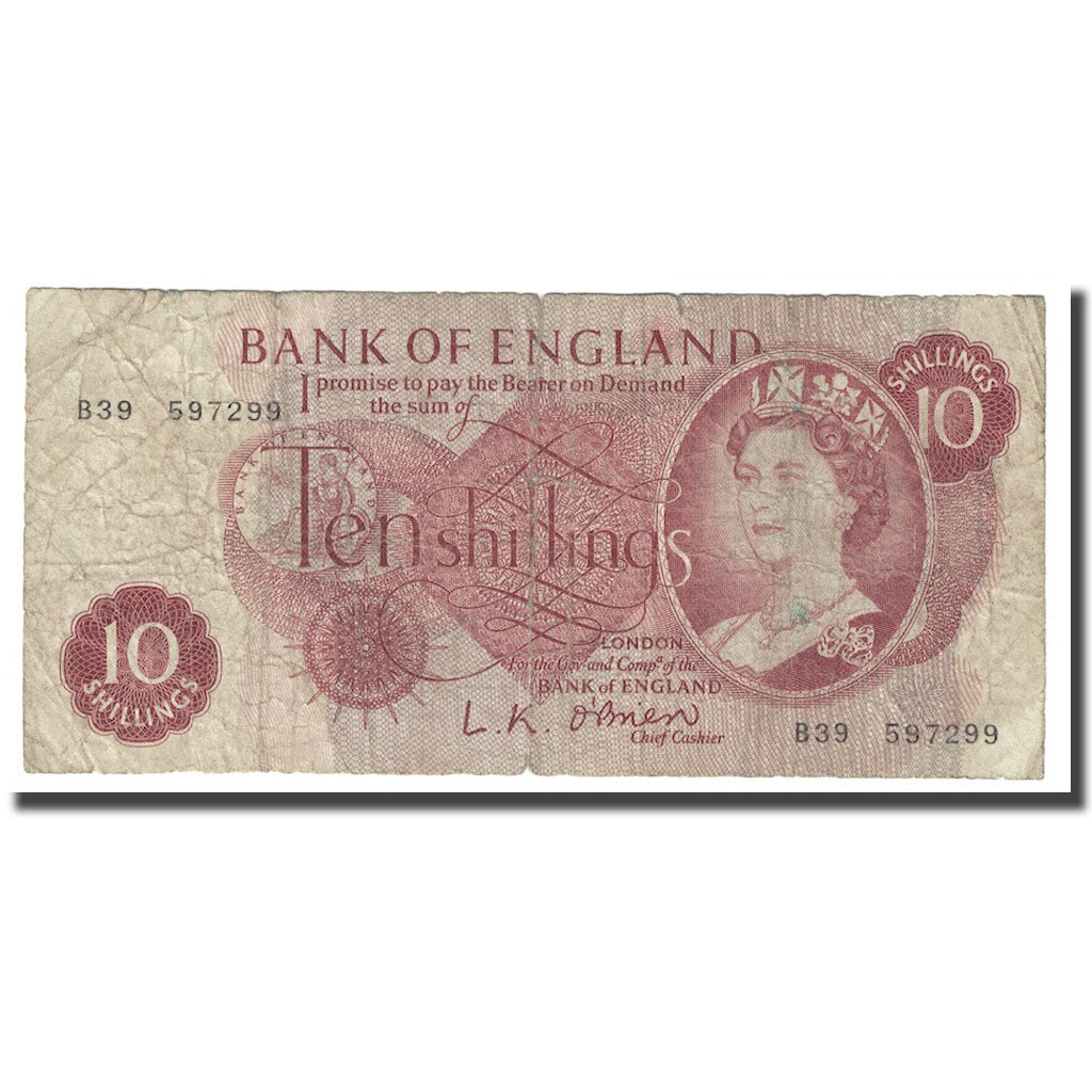 Banknote, Great Britain, 10 Shillings, Undated (1961-70), KM:373a, VG(8-10)