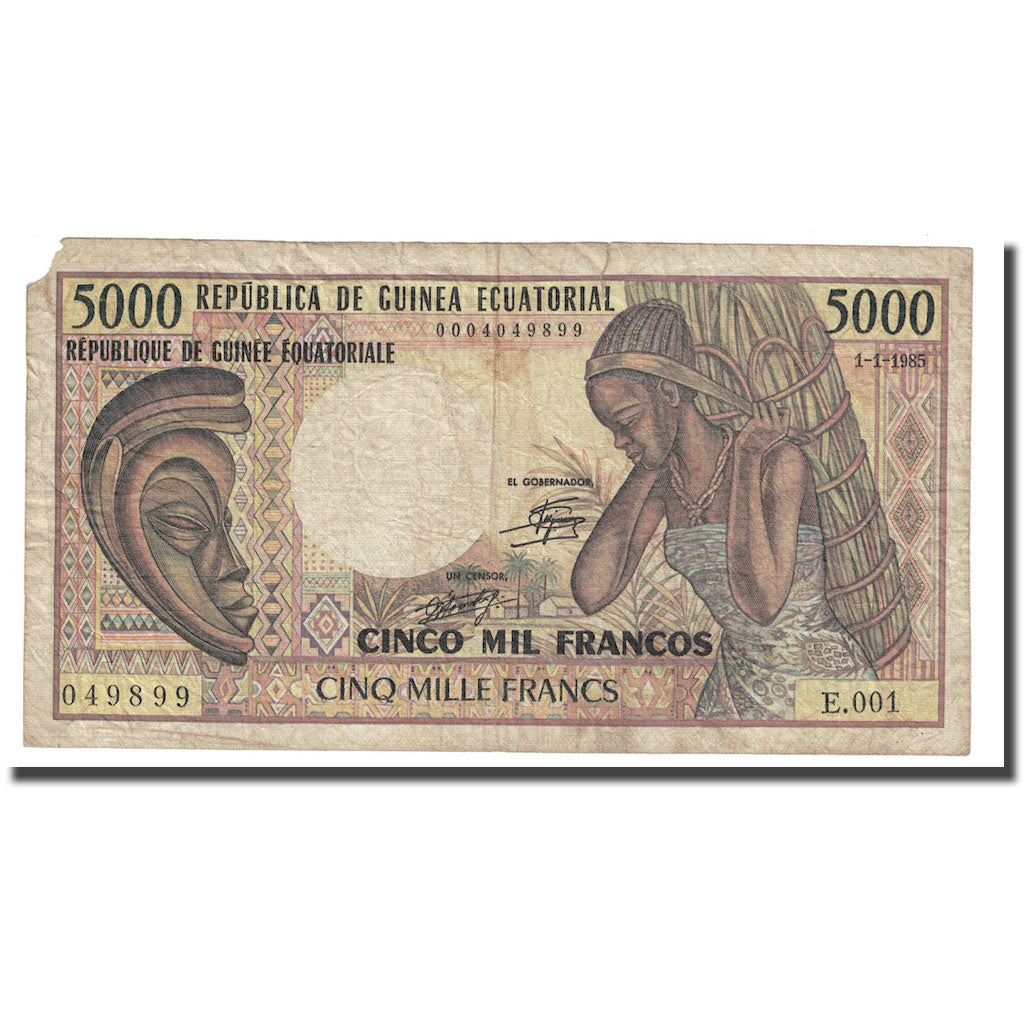 Banknote, Equatorial Guinea, 5000 Francos, 1985, 1985-01-01, KM:22a, VF(20-25)