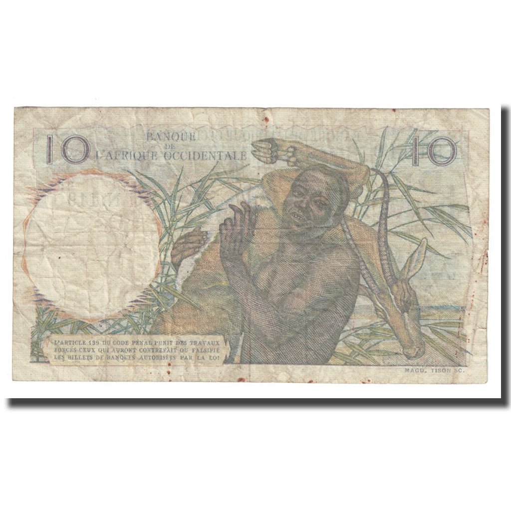 Geldschein, French West Africa, 10 Francs, 1952, 1952-12-19, KM:37, S