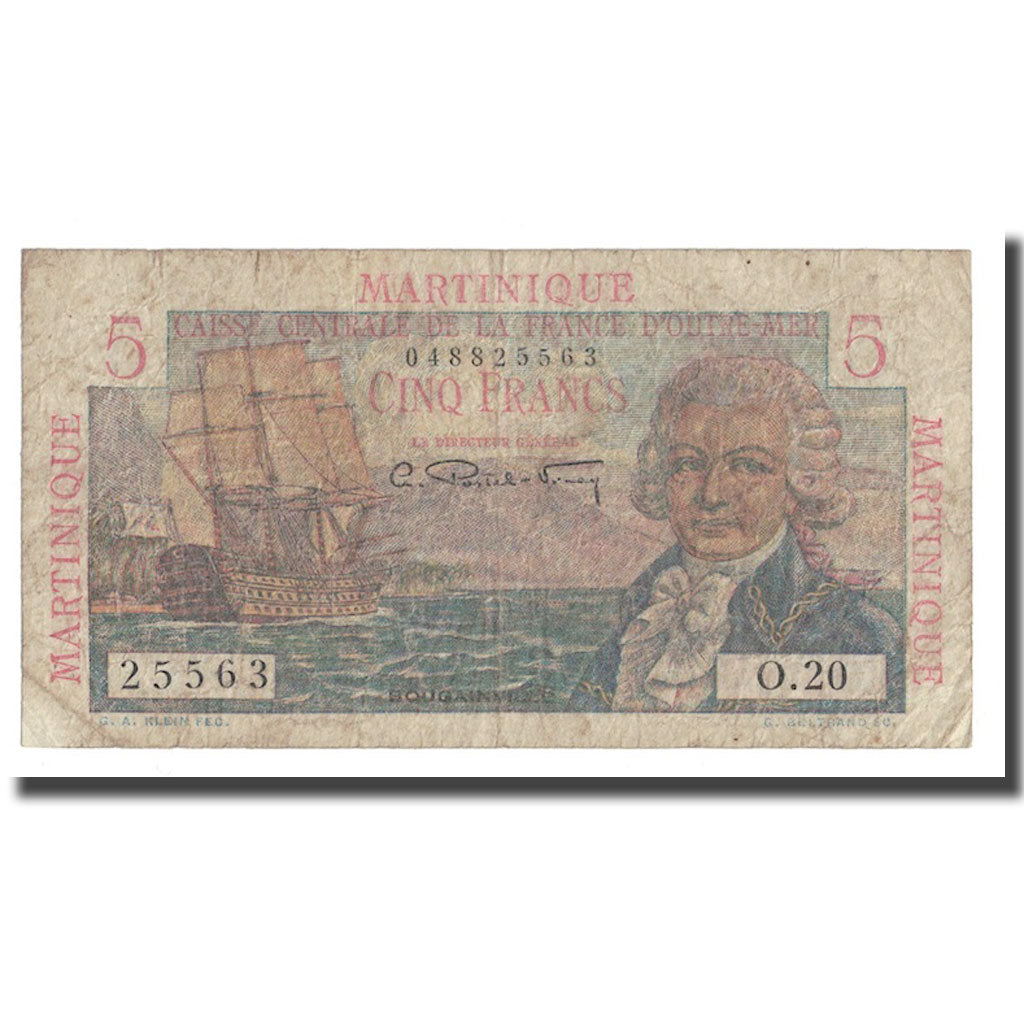 Martinique, 5 Francs, Undated (1947-49), VF(20-25), KM:27A