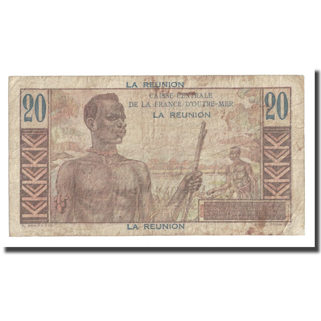 Banknote, Réunion, 20 Francs, Undated (1947), KM:43a, VF(20-25)