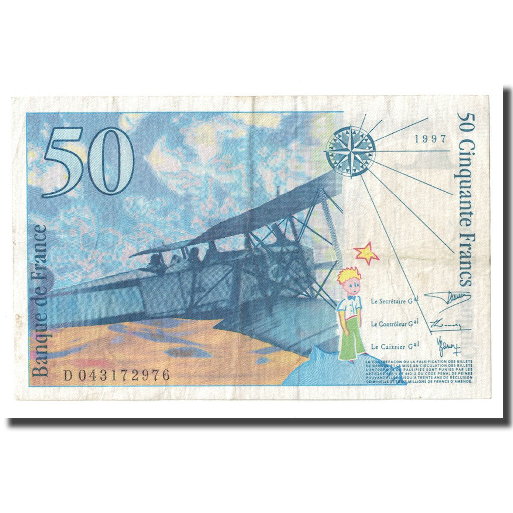 Frankreich, 50 Francs, St Exupéry, 1997, SS, Fayette:73.4, KM:157Ad
