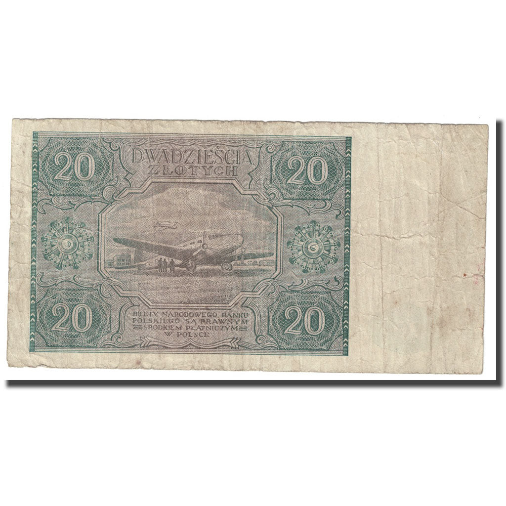 Banknote, Poland, 20 Zlotych, 1946, 1946-05-15, KM:127, VF(30-35)