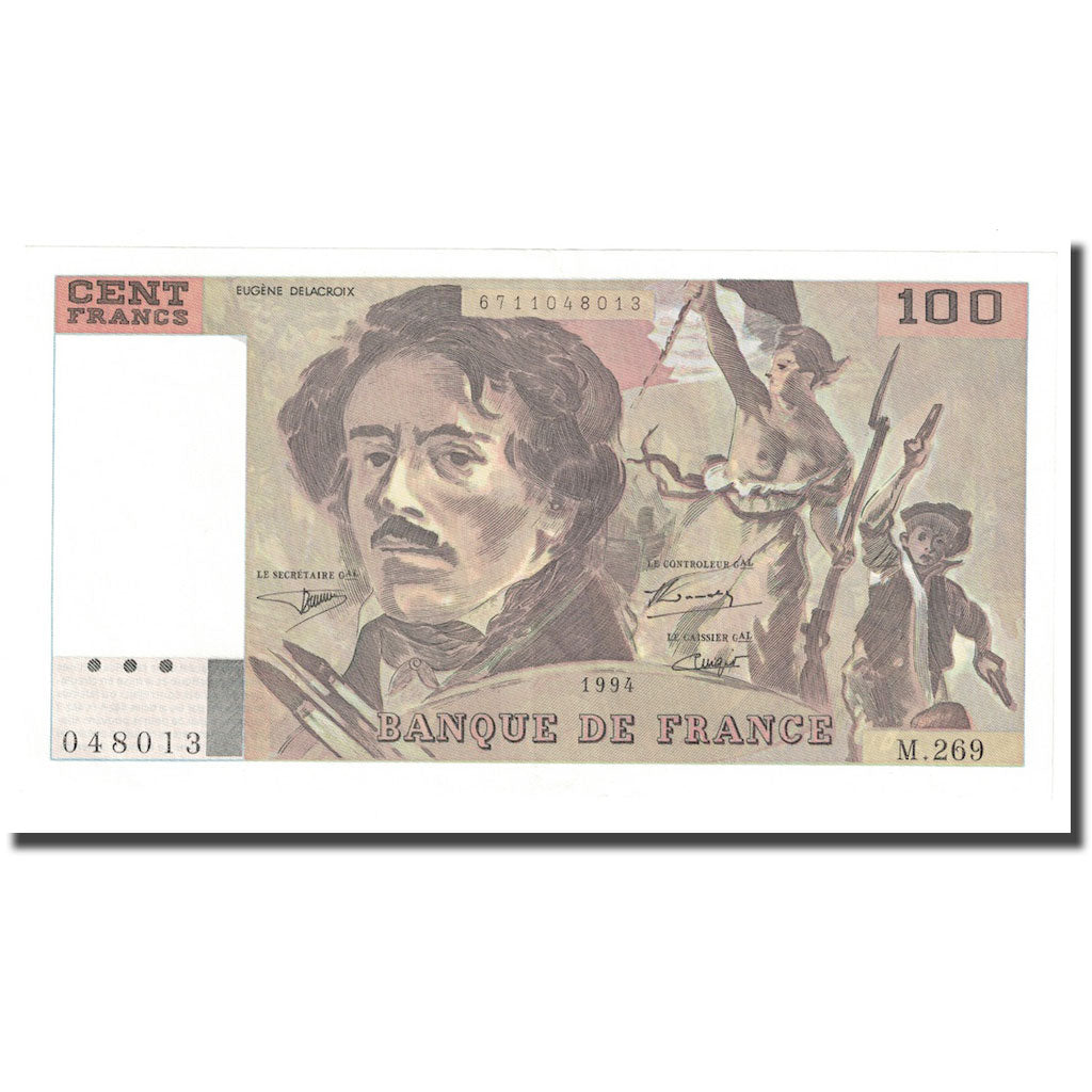 Francia, 100 Francs, Delacroix, 1994, SC, Fayette:69ter.1a, KM:154h