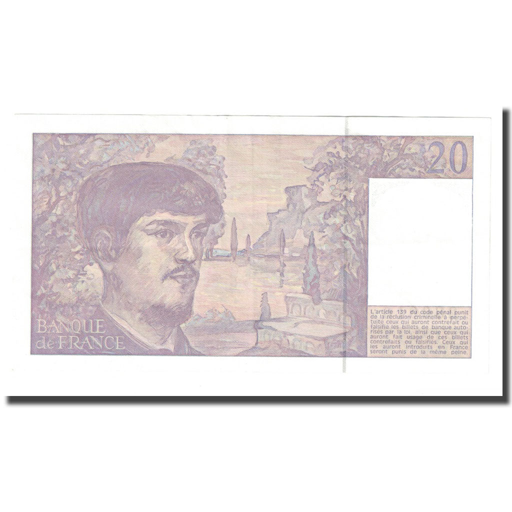 France, 20 Francs, Debussy, 1992, SPL, Fayette:66bis.03A37, KM:151f