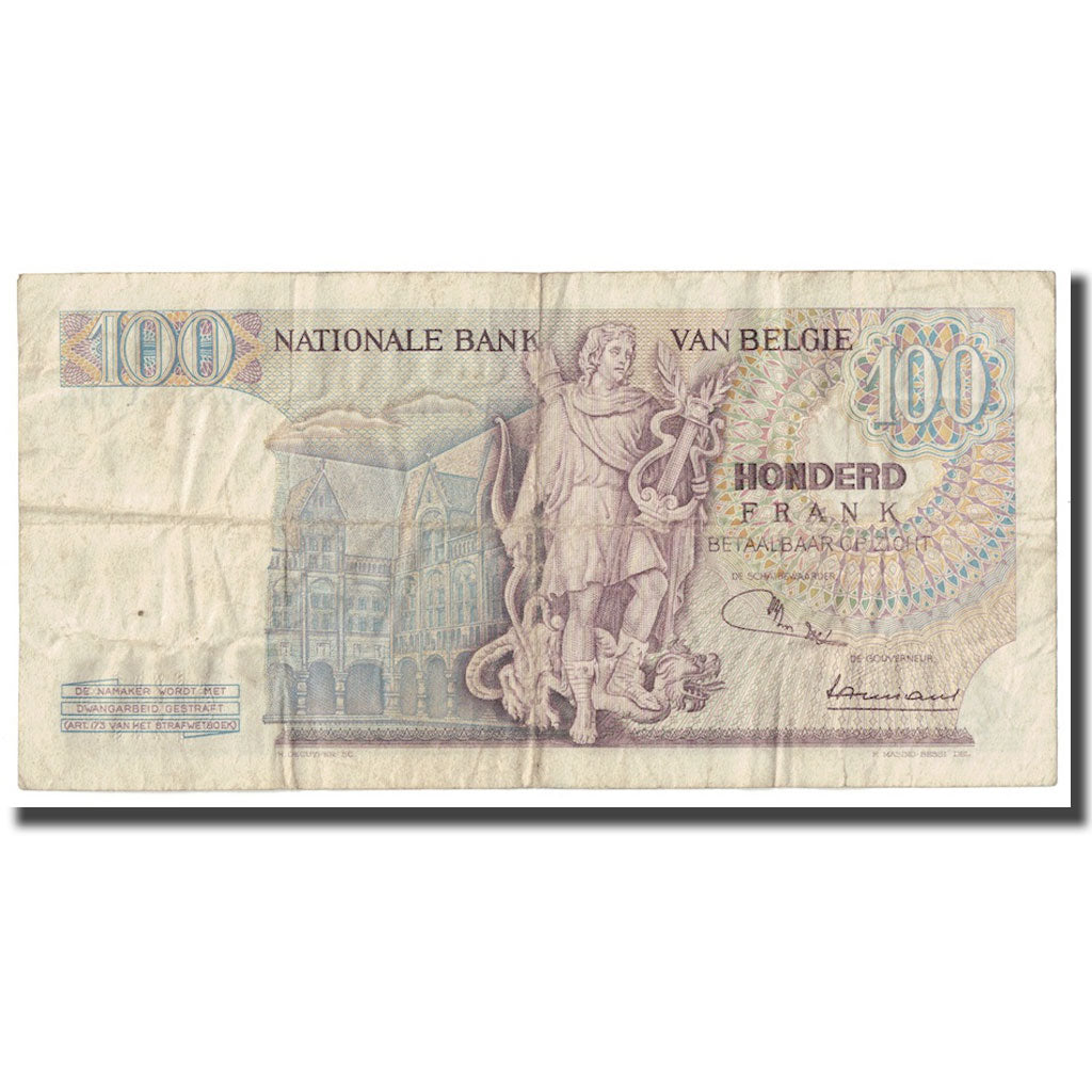 Banknote, Belgium, 100 Francs, 1969, 1969-09-05, KM:134a, VF(30-35)