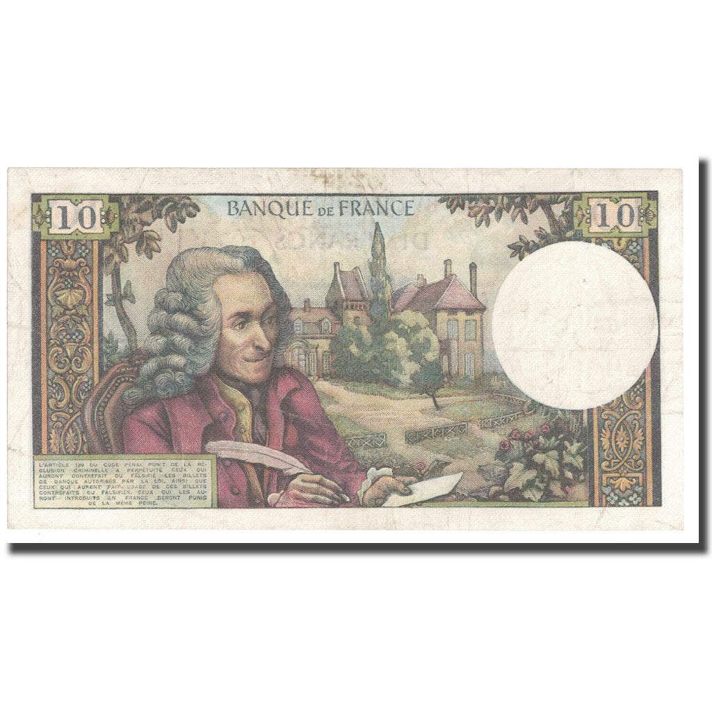 Francia, 10 Francs, Voltaire, 1965, 1965-02-04, MBC, Fayette:62.13, KM:147a