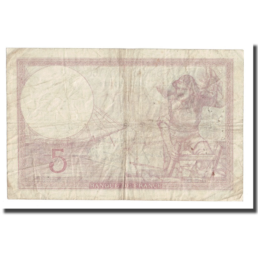 France, 5 Francs, Violet, 1939, 1939-10-26, VF(30-35), Fayette:4.13, KM:83